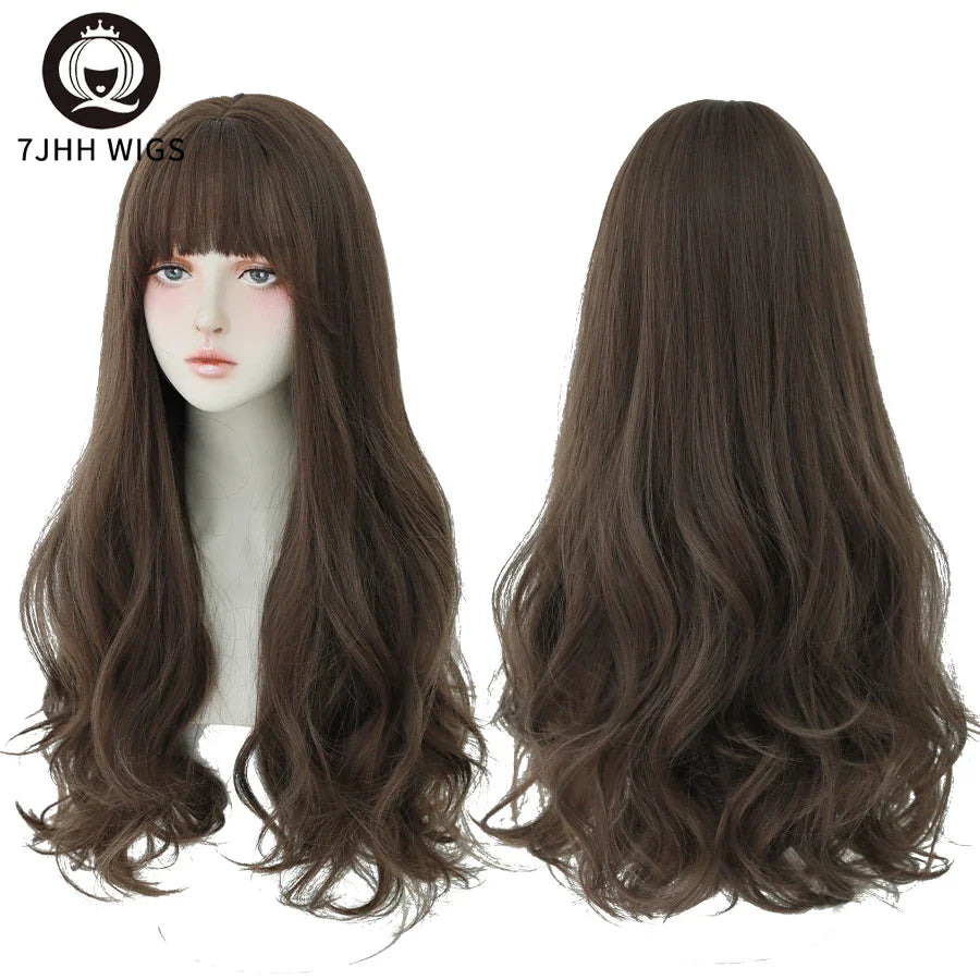 7JHH Wigs Brown Ash Long Deep Wave Wig-5