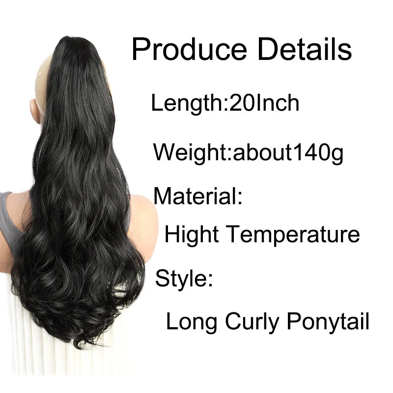 20 Inch Curly Ponytail Hair Extension