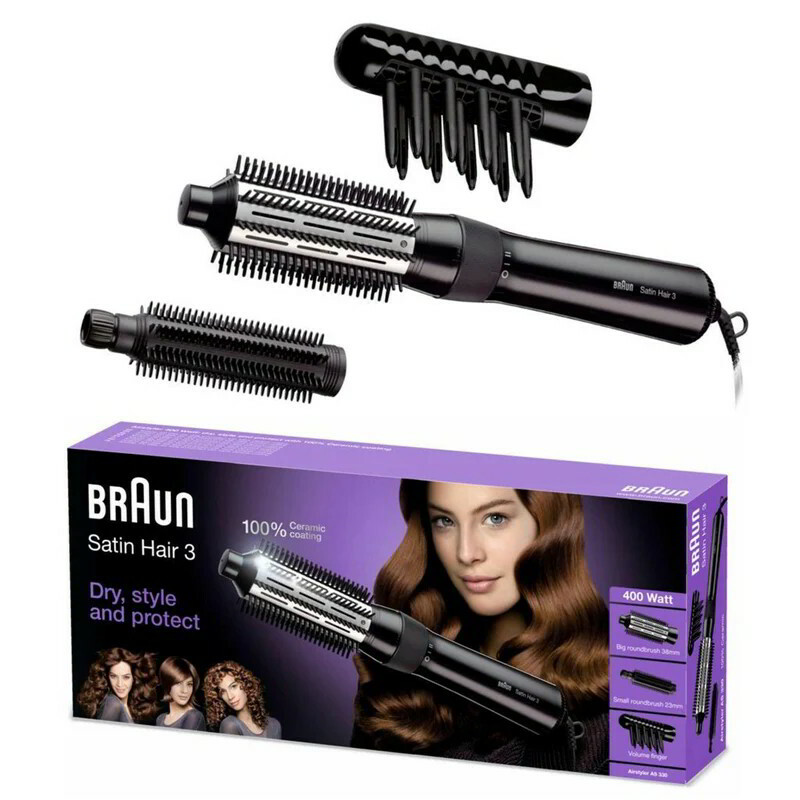 Braun BRAS330E Curling Iron Satin Hair 3 AS 330 Hajformázó - Fekete/Ezüst (BRAS330E)