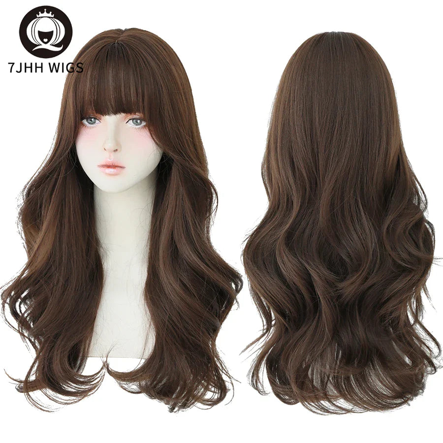 7JHH Wigs Brown Ash Long Deep Wave Wig-6