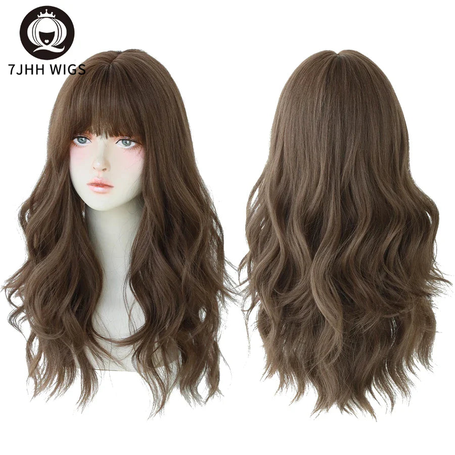 7JHH Wigs Brown Ash Long Deep Wave Wig-9