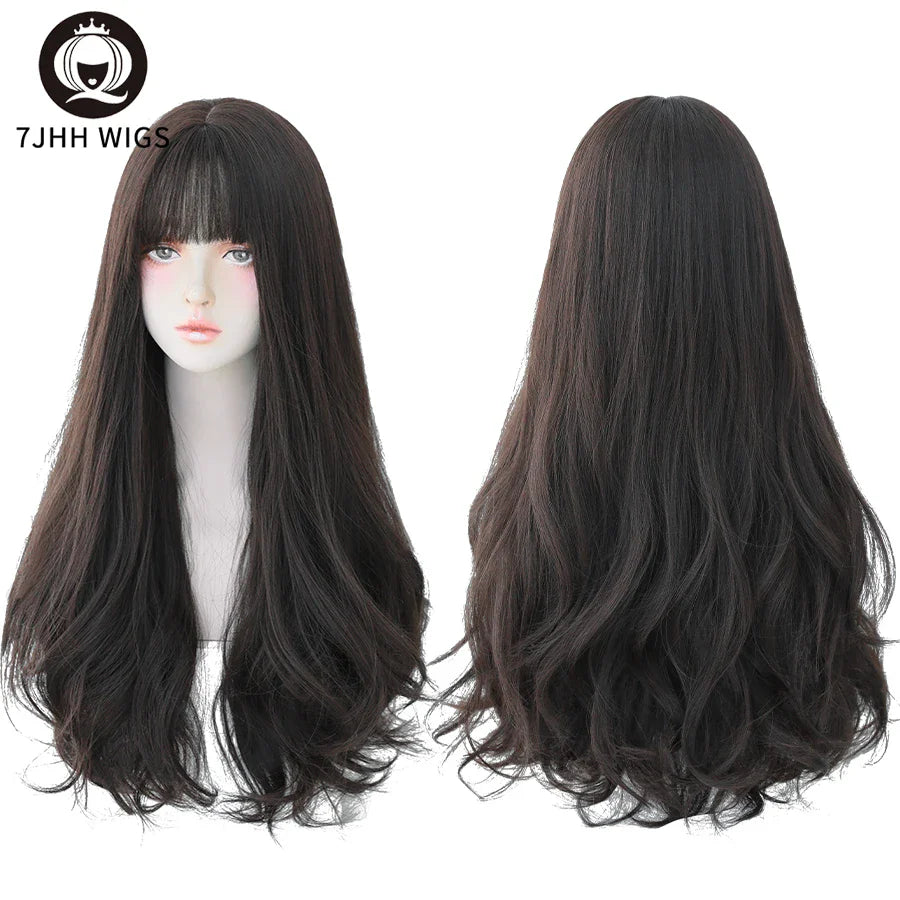 7JHH Wigs Brown Ash Long Deep Wave Wig-7