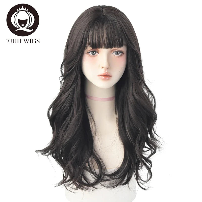 7JHH Wigs Brown Ash Long Deep Wave Wig-8