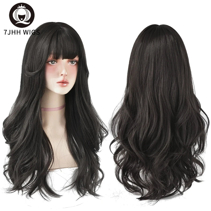 7JHH Wigs Brown Ash Long Deep Wave Wig-19