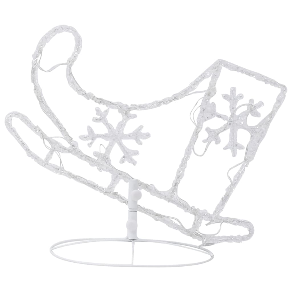 vidaXL Christmas Decoration Reindeer and Sleigh Christmas Lighting Acrylic-4