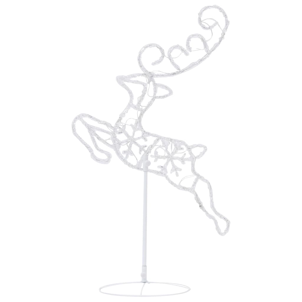 vidaXL Christmas Decoration Reindeer and Sleigh Christmas Lighting Acrylic-0