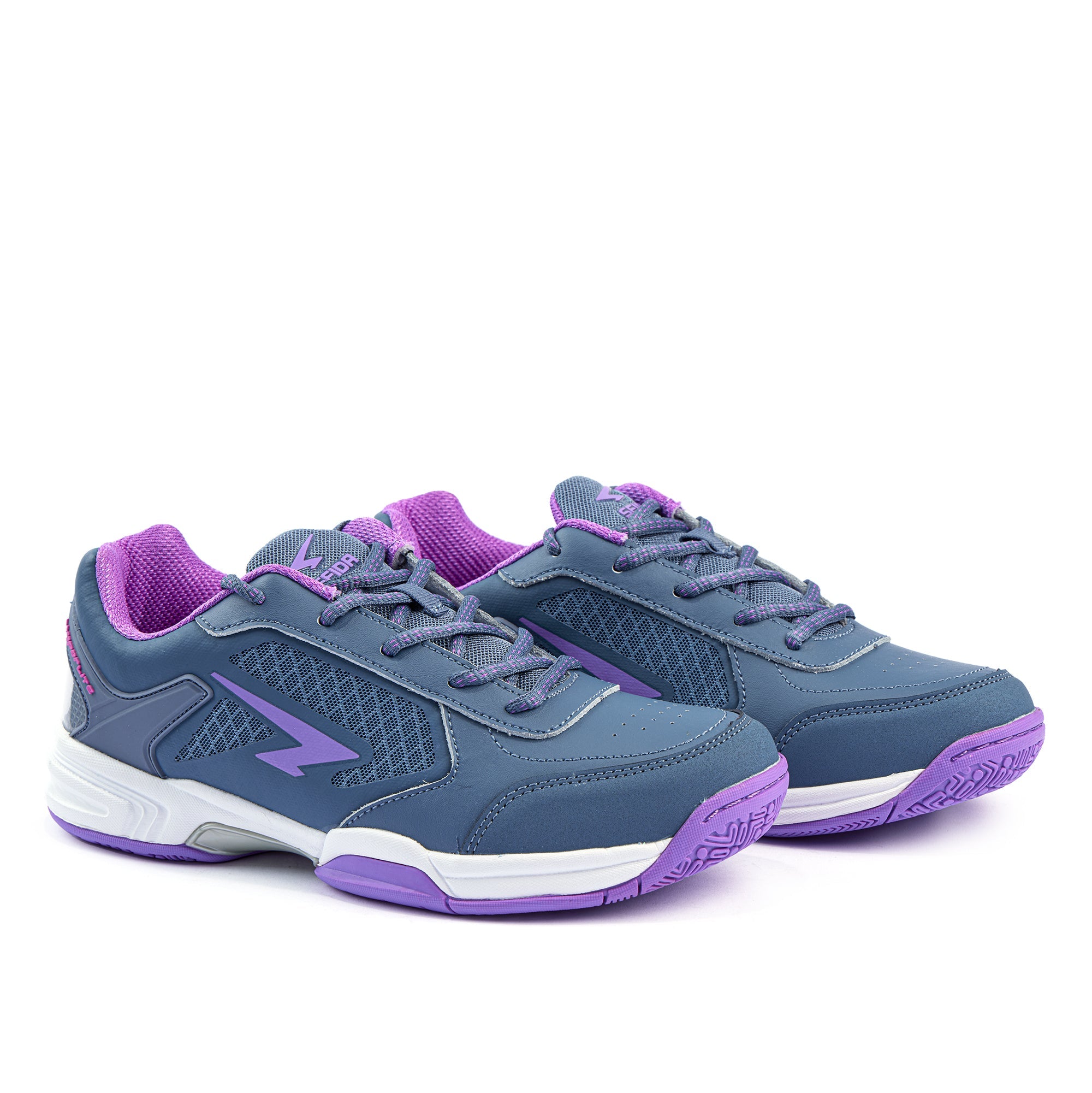 Defend Ladies Netball Shoes - Steel/Purple