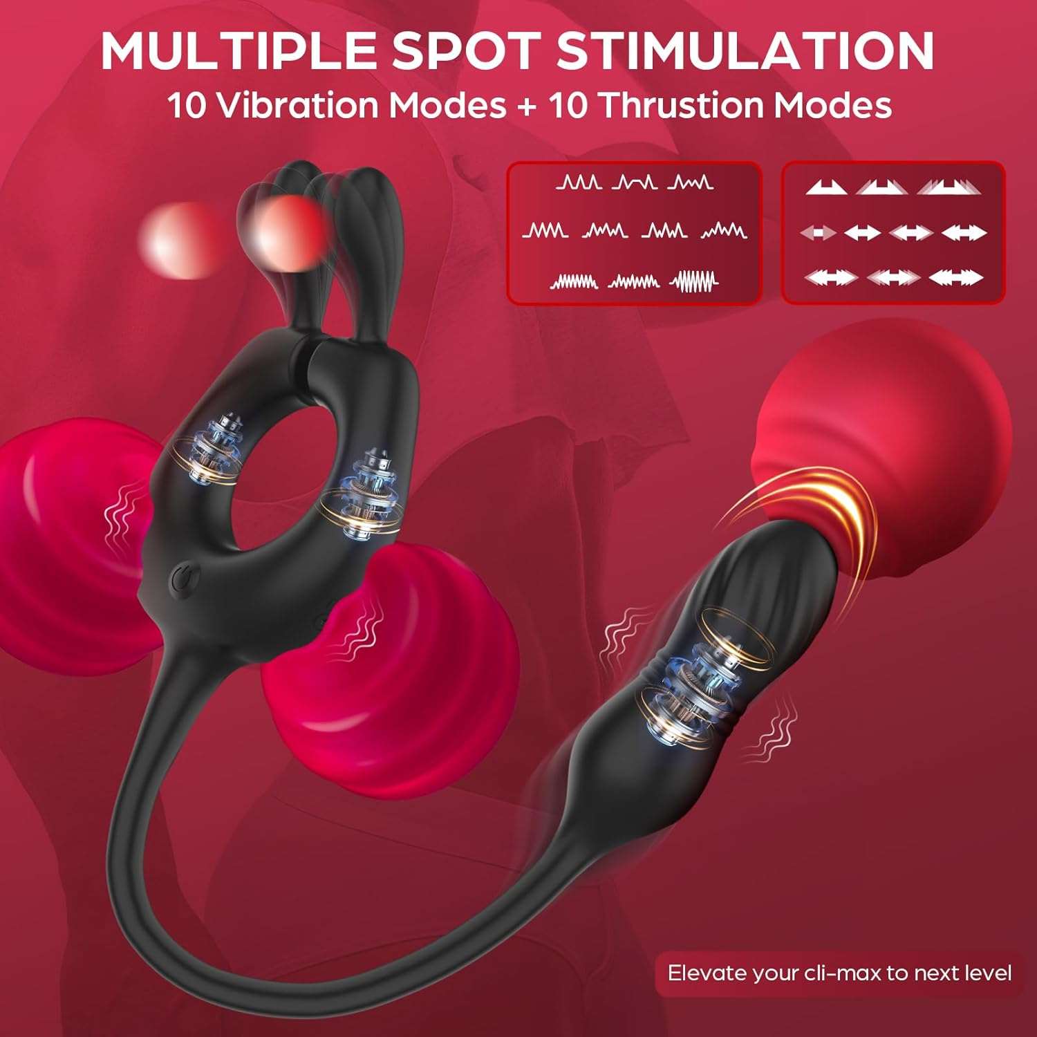 SereneWhirl Thrusting Prostate & Penis Ring Massager-3