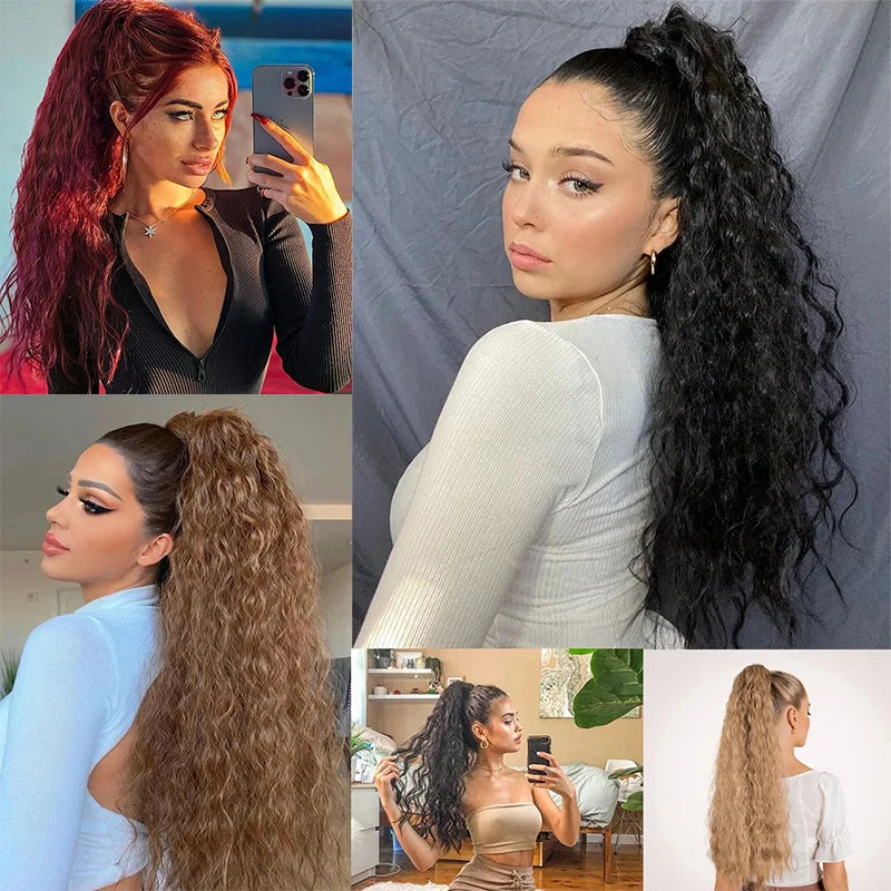 Long Curly Wavy Ponytail Hair Extension