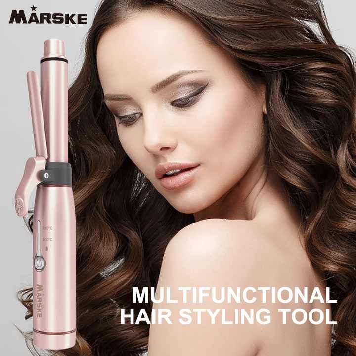 NNEDSZ Portable Cordless Hair Curler and Straightener | Wireless Rechargeable Curling Iron | 2 Adjustable Temperature Settings | Compact & Travel-Friendly