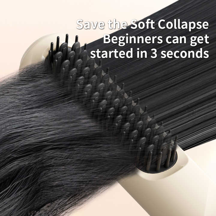 NNEDSZ Yellow Portable USB Rechargeable Cold Wind Ionic Hair Straightening Brush, Multi-Functional Hair Straightener and Curler, Lightweight and Travel-Friendly