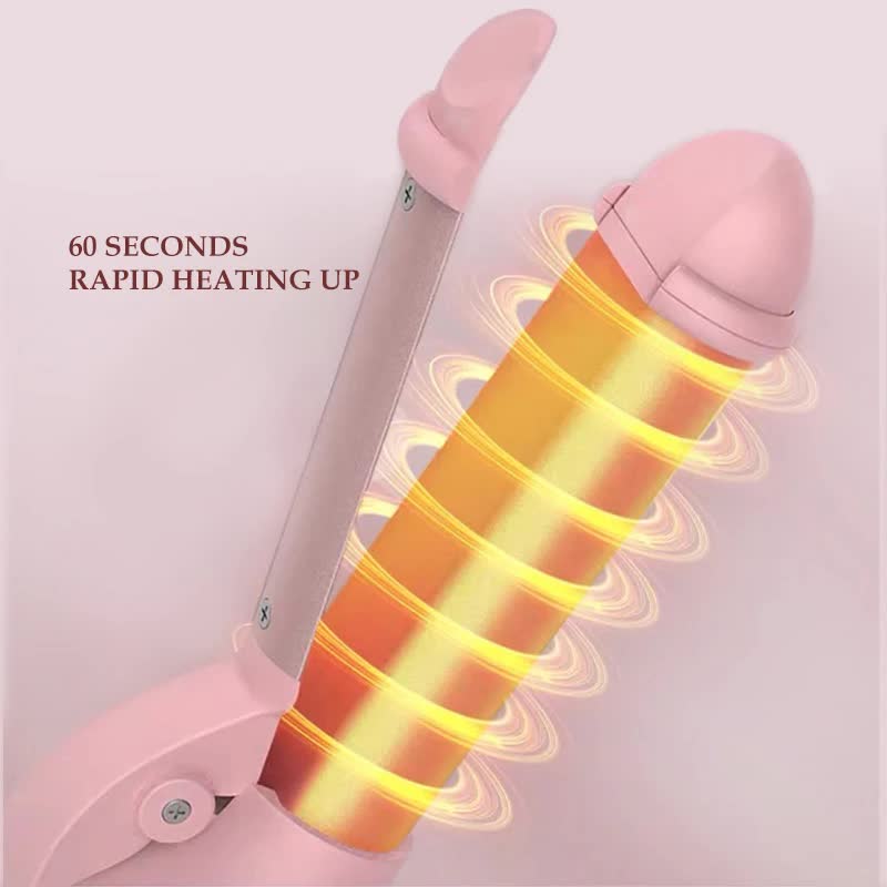 NNEDSZ Red Mini Cordless Hair Curler with Adjustable Heat Settings and USB Charging
